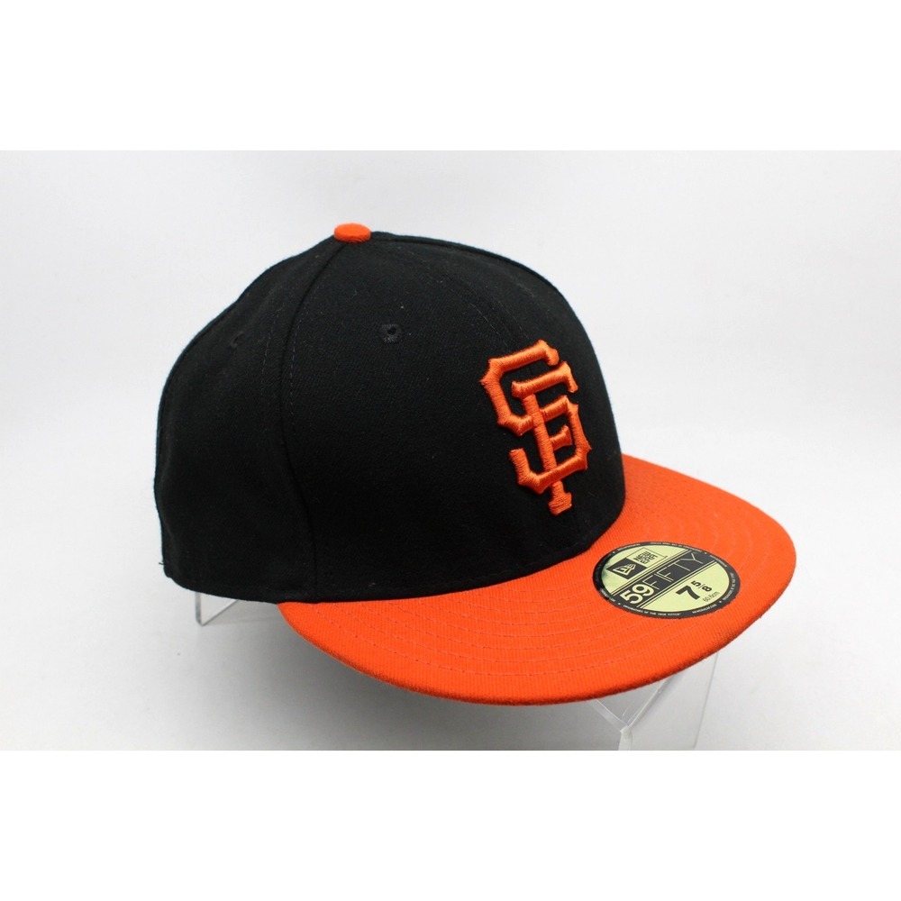 New Era 59FIFTY San‎ Francisco Giants MLB Black Fitted Hat Size 7 5/8 On-Field